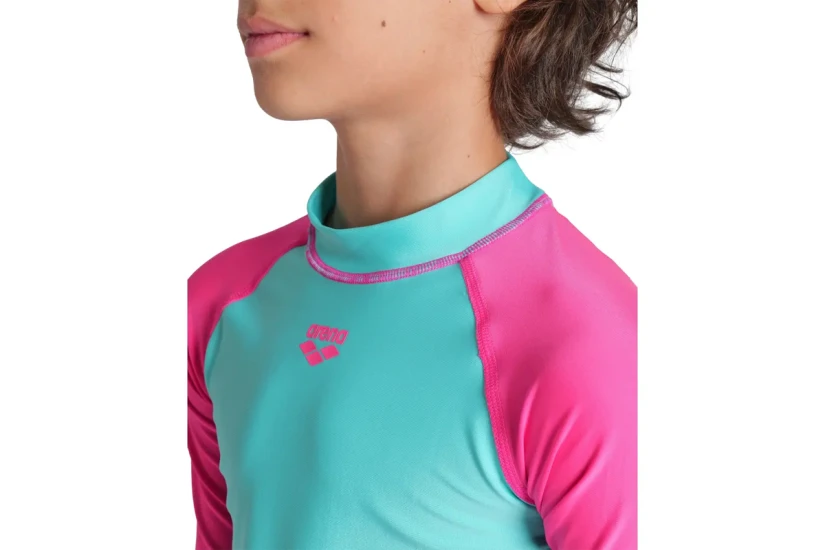 Arena Rash Vest Graphic Παιδική Κοντομάνικη Μπλούζα UV Protection Βεραμάν, Φούξια