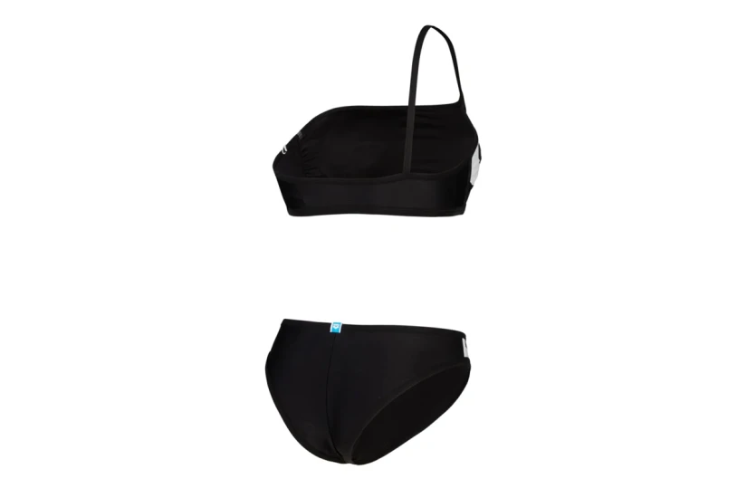Arena Logo Single Shoulder Γυναικείο Μαγιό Bikini Μαύρο, Λευκό