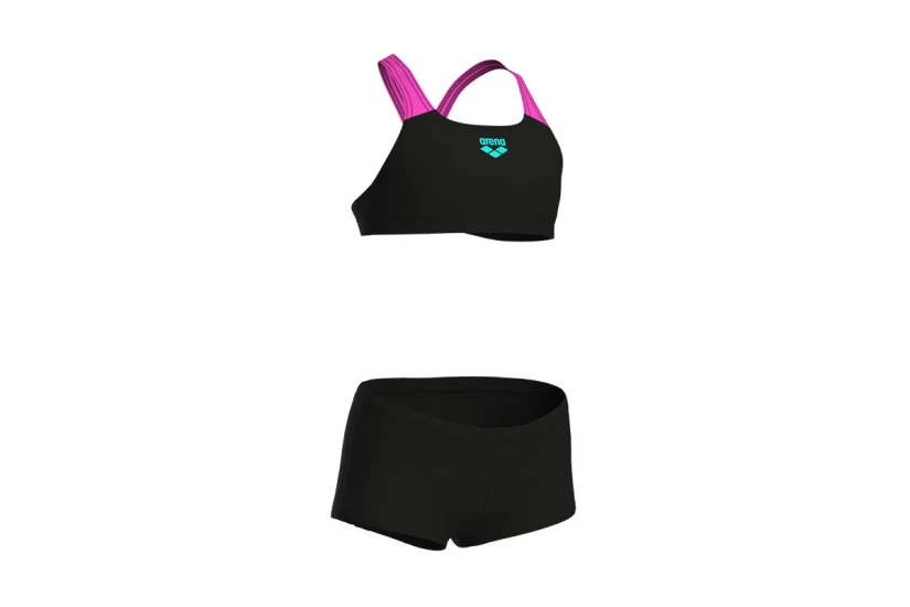 Arena Solid Παιδικό Μαγιό Bikini Μαύρο, Φούξια