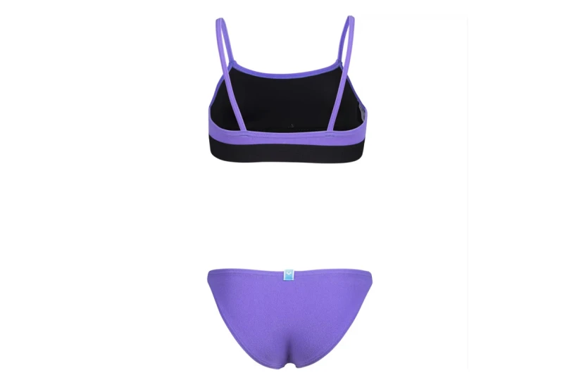 Arena Team Stripe Crop Γυναικείο Μαγιό Bikini Μωβ, Μαύρο