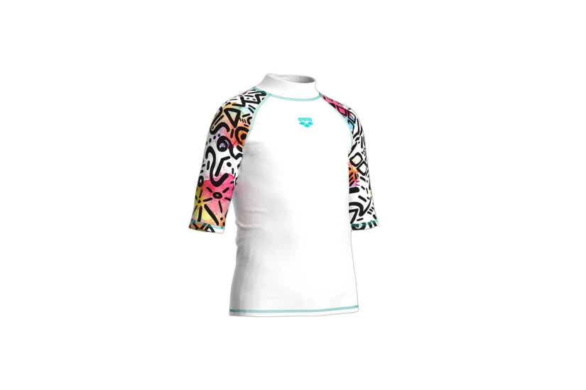 Arena Rash Vest Παιδική Κοντομάνικη Μπλούζα UV Protection Λευκά, Διάφορα Χρώματα