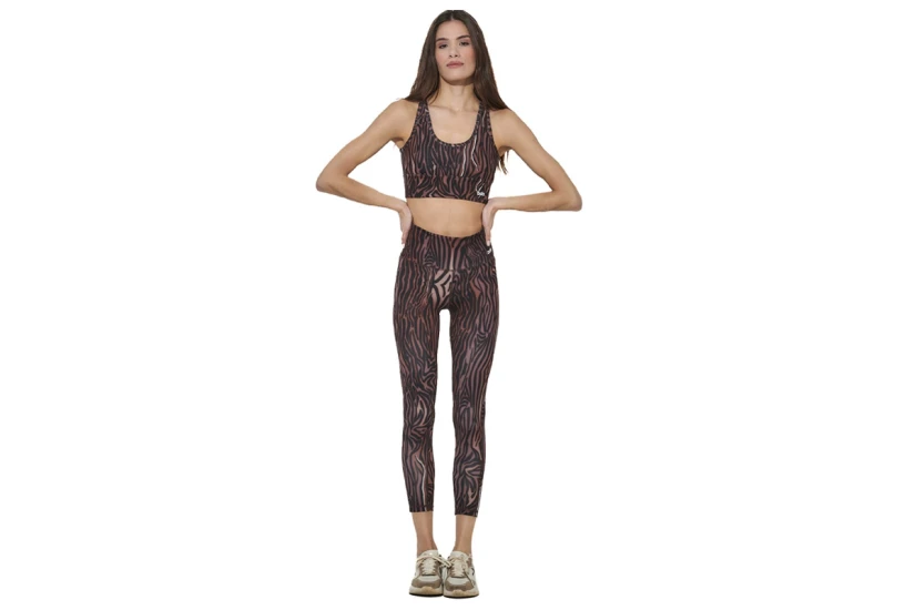 Body Action Allover Printed Γυναικείο Κολάν Καφέ, Μαύρο