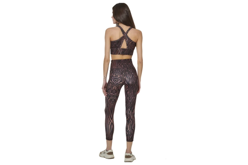 Body Action Allover Printed Γυναικείο Κολάν Καφέ, Μαύρο