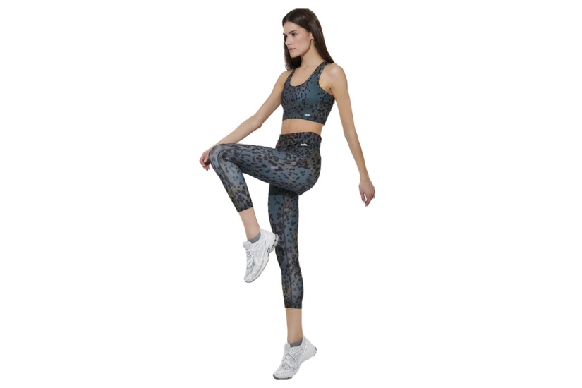 Body Action Allover Printed Γυναικείο Κολάν Χακί, Μαύρο, Μουσταρδί