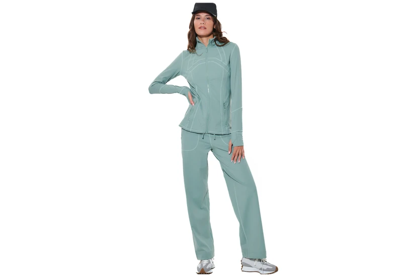Body Action Open-Hem Παντελόνι Φόρμας Γυναικείο (011625 JADE GREEN-07D)