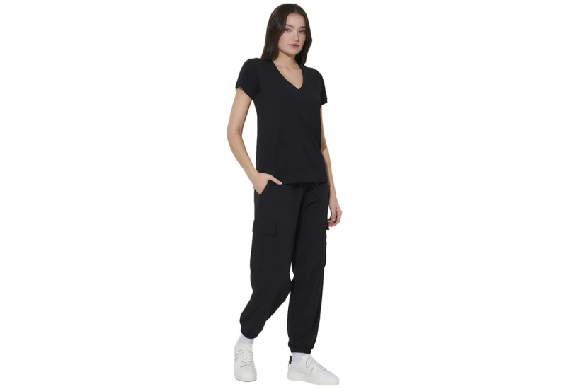 Body Action Poly Stretch Cargo Γυναικείο Παντελόνι Φόρμας Μαύρο