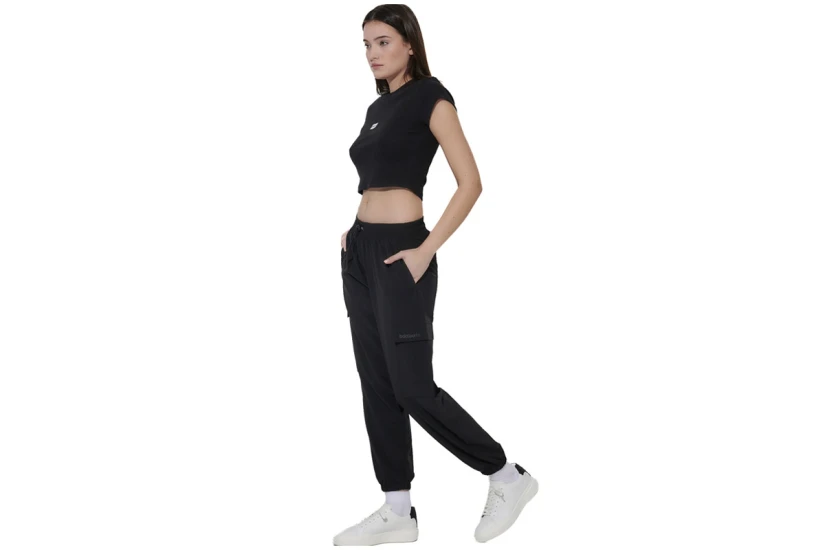 Body Action Poly Stretch Cargo Γυναικείο Παντελόνι Φόρμας Μαύρο