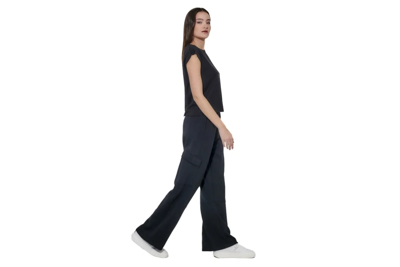 Body Action Modal Wide-Leg Γυναικείο Παντελόνι Φόρμας Μαύρο
