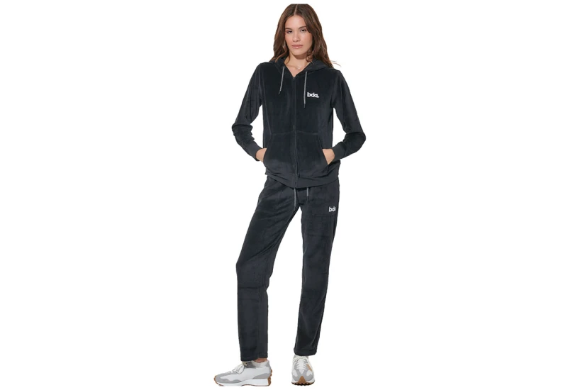 Body Action Basic Velour Παντελόνι Φόρμας Γυναικείο (021628 BLACK-01)