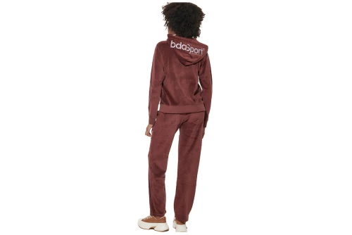 Body Action Basic Velour Παντελόνι Φόρμας Γυναικείο (021628 BURGUNDY BROWN-06)