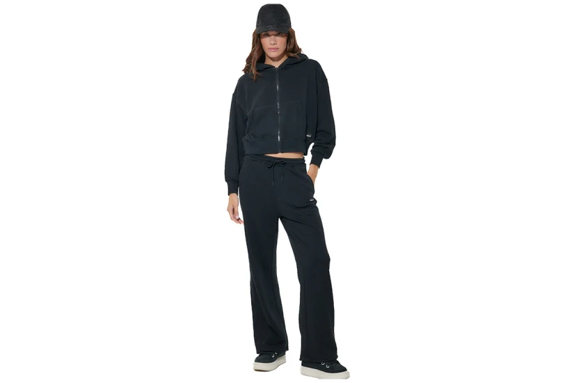 Body Action French Terry Παντελόνι Φόρμας Γυναικείο (021631 BLACK-01)