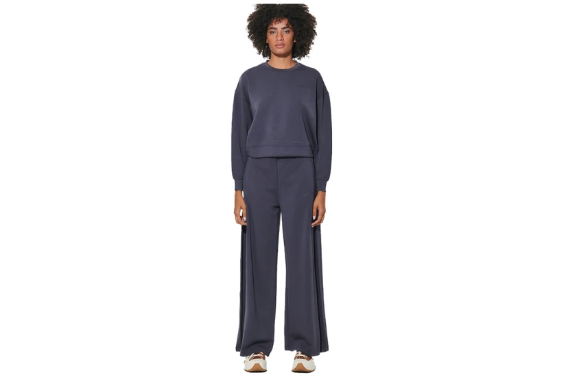 Body Action Modal Wide-Leg Παντελόνι Φόρμας Γυναικείο (021634 EBONY BLUE-04E)