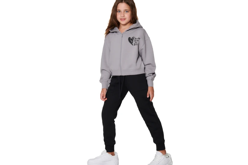Body Action Fleece Παιδικό Παντελόνι Φόρμας Μαύρο