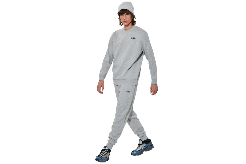 Body Action Fleece Sportstyle Παντελόνι Φόρμας Ανδρικό (023627 LIGHT MELANGE GREY-03C)