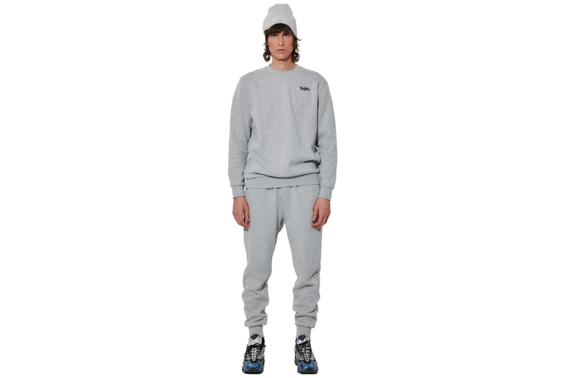 Body Action Fleece Sportstyle Παντελόνι Φόρμας Ανδρικό (023627 LIGHT MELANGE GREY-03C)