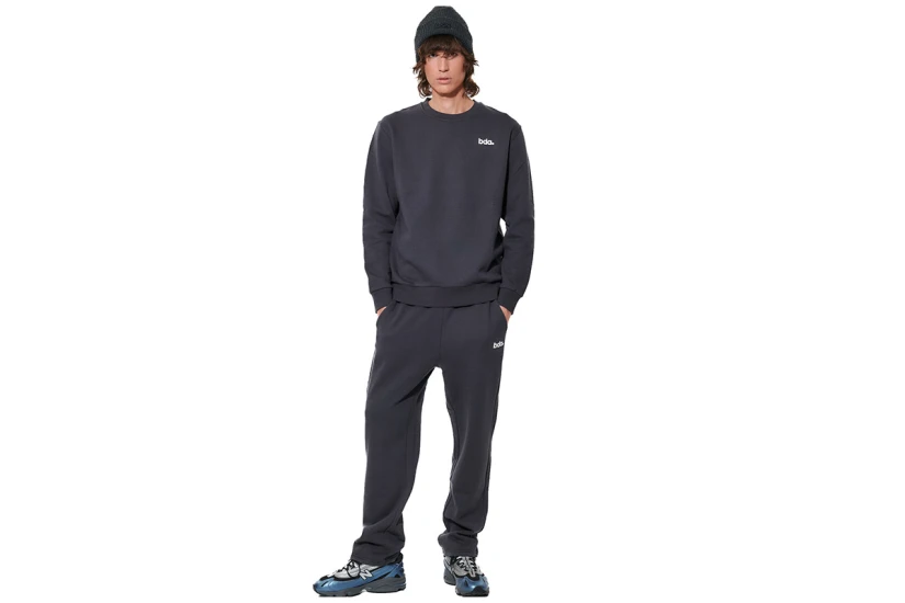 Body Action Fleece Open-Leg Παντελόνι Φόρμας Ανδρικό (023628 EBONY BLUE-04E)