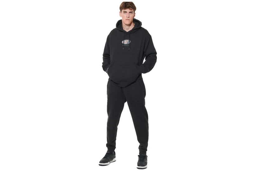 Body Action Tapered Fleece Παντελόνι Φόρμας Ανδρικό (023635 BLACK-01)