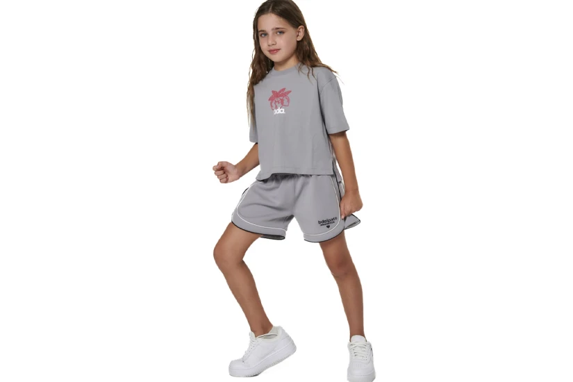 Body Action Tech Fleece Παιδικό Αθλητικό Σορτς Γκρι