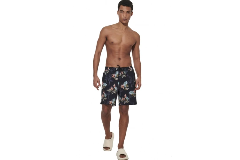 Body Action Allover Printed Ανδρικό Μαγιό Βερμούδα Μαύρο