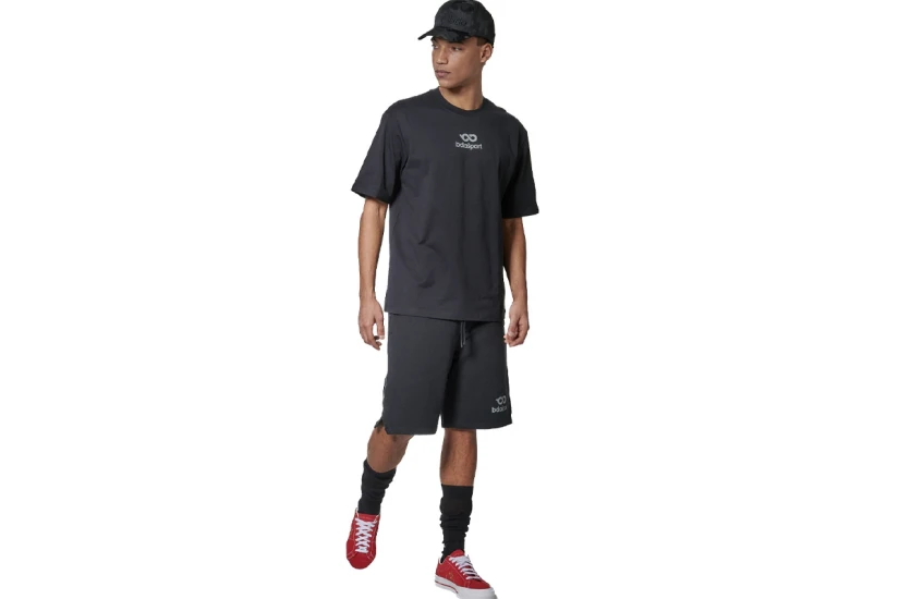 Body Action High Density Logo Terry Ανδρική Αθλητική Βερμούδα Μαύρη