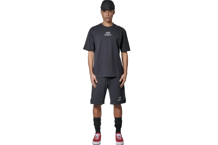 Body Action High Density Logo Terry Ανδρική Αθλητική Βερμούδα Μαύρη