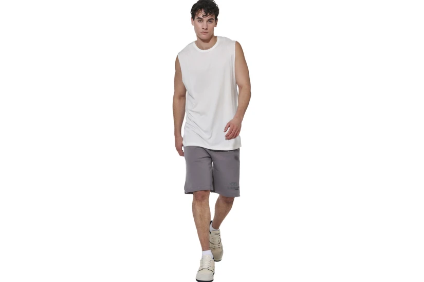 Body Action High Density Logo Terry Ανδρική Αθλητική Βερμούδα Γκρι Σκούρο