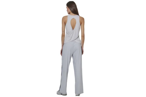 Body Action Cross-Back Yoga Μπλούζα Αμάνικη Γυναικεία (041621 LIGHT GREY-03A)