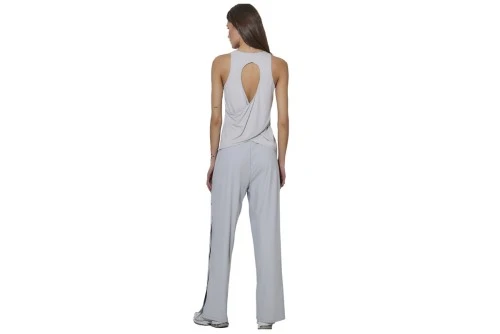 Body Action Cross-Back Yoga Μπλούζα Αμάνικη Γυναικεία (041621 LIGHT GREY-03A)