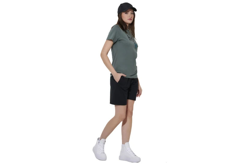Body Action Logo Γυναικείο Κοντομάνικο T-Shirt Χακί