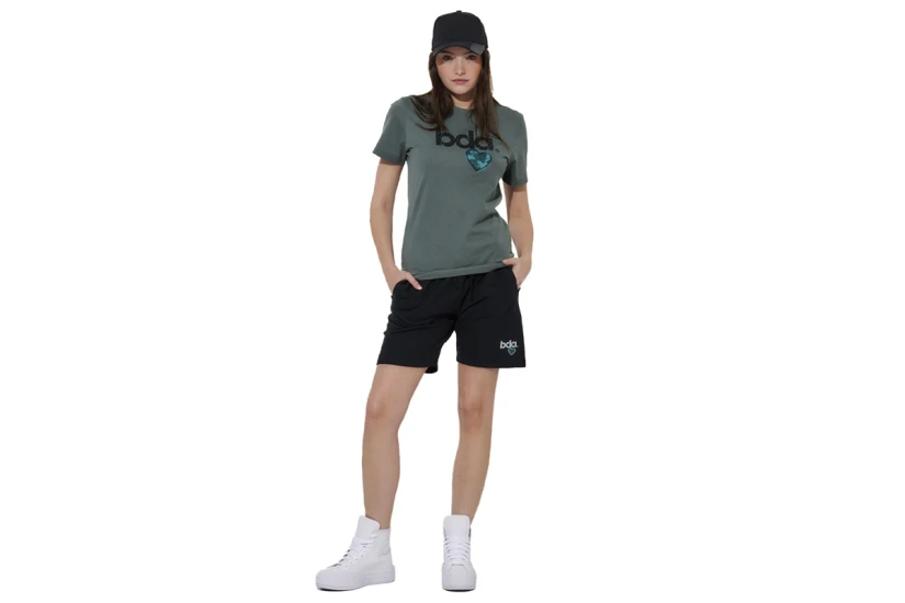 Body Action Logo Γυναικείο Κοντομάνικο T-Shirt Χακί