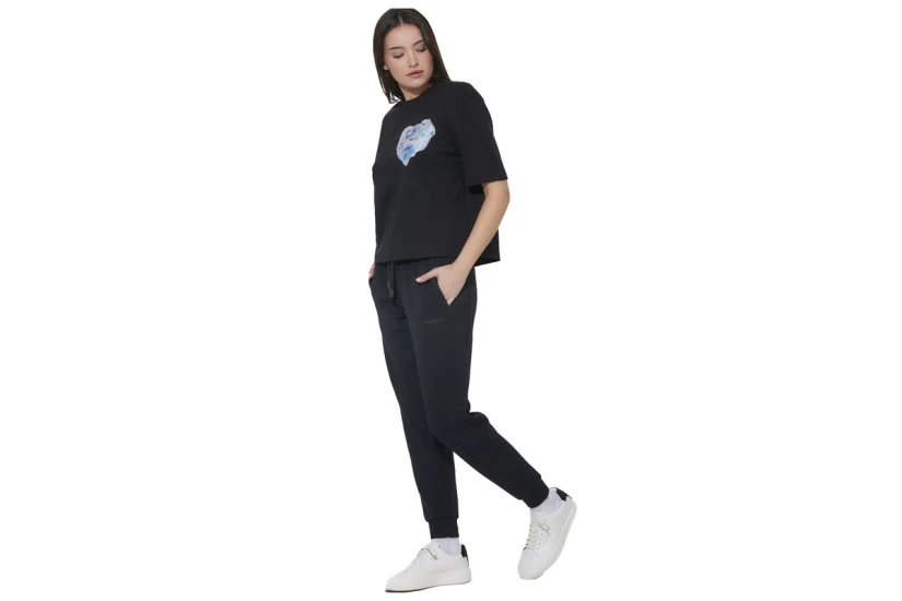 Body Action Mercerised Γυναικείο Κοντομάνικο T-Shirt Μαύρο