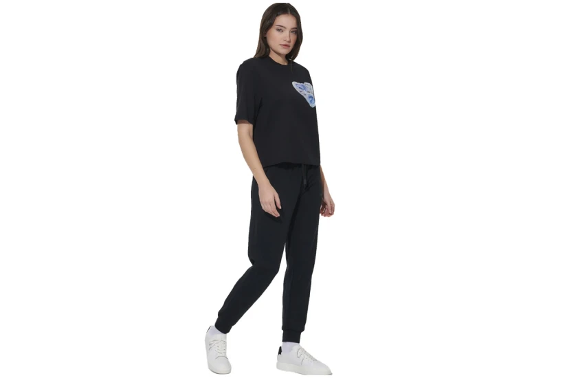 Body Action Mercerised Γυναικείο Κοντομάνικο T-Shirt Μαύρο