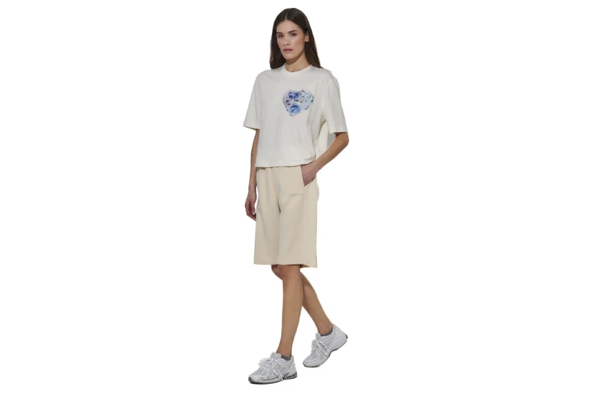 Body Action Mercerised Γυναικείο Κοντομάνικο T-Shirt Λευκό
