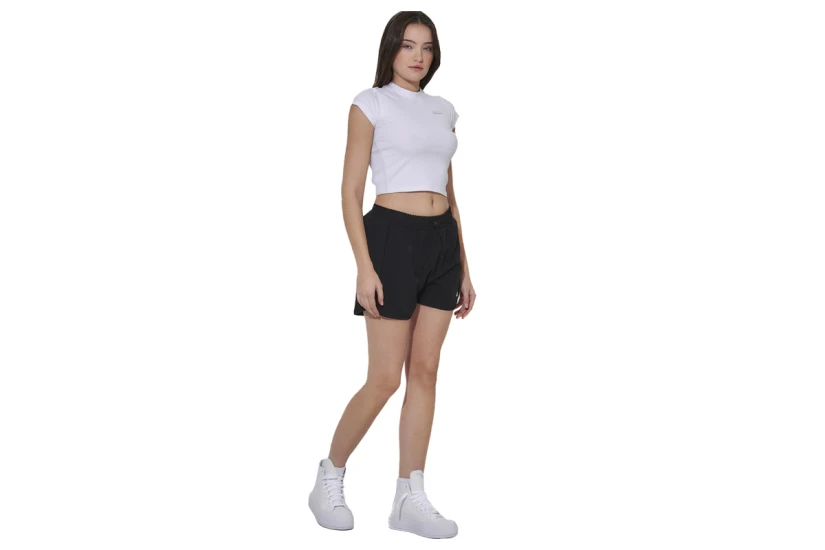 Body Action Stretch Jersey Γυναικείο Κοντομάνικο Cropped T-Shirt Λευκό