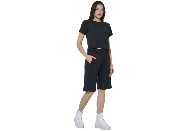 Body Action Modal Straight-Cut Γυναικείο Κοντομάνικο T-Shirt Μαύρο