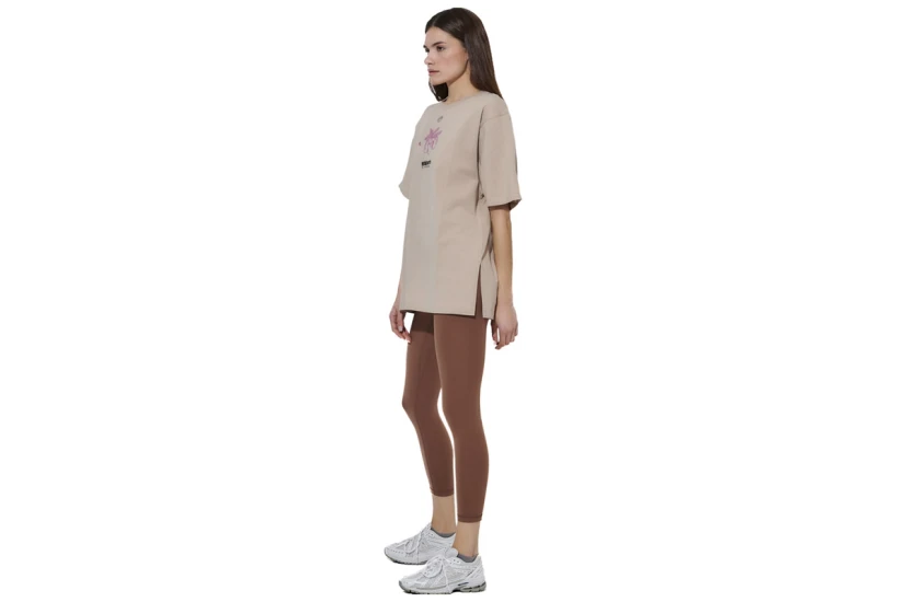 Body Action Graphic Γυναικείο Κοντομάνικο T-Shirt Μπεζ
