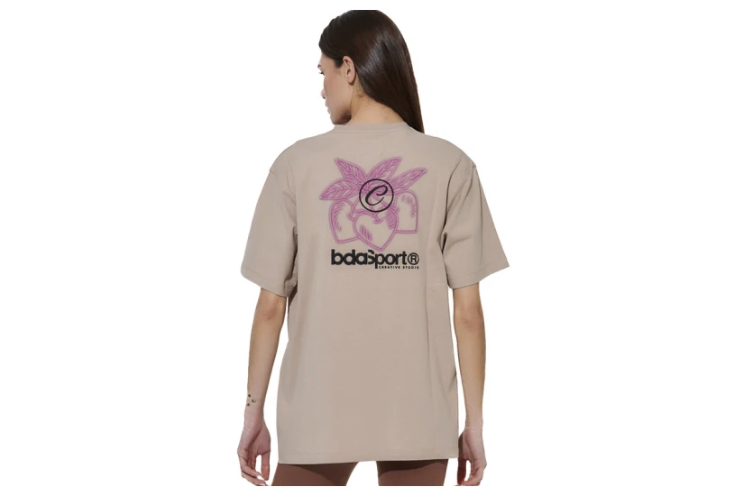 Body Action Graphic Γυναικείο Κοντομάνικο T-Shirt Μπεζ