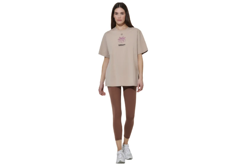 Body Action Graphic Γυναικείο Κοντομάνικο T-Shirt Μπεζ