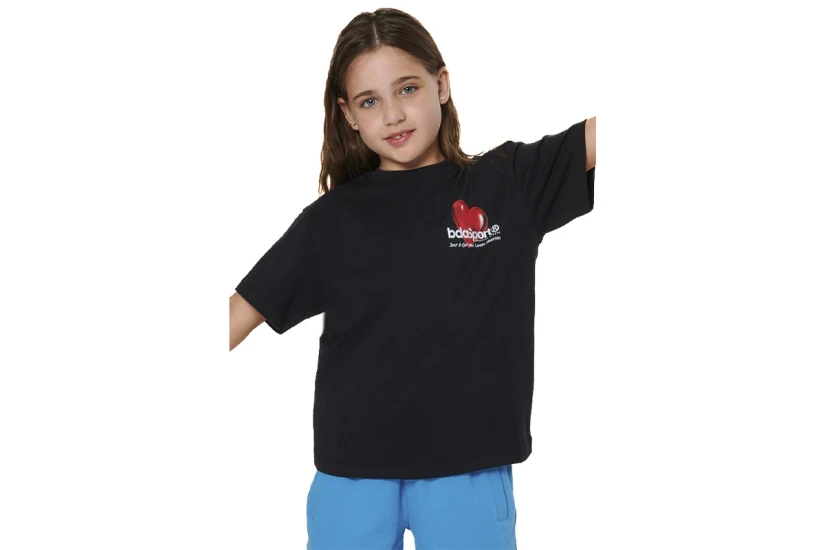 Body Action Floral Print Παιδικό Κοντομάνικο T-Shirt Μαύρο