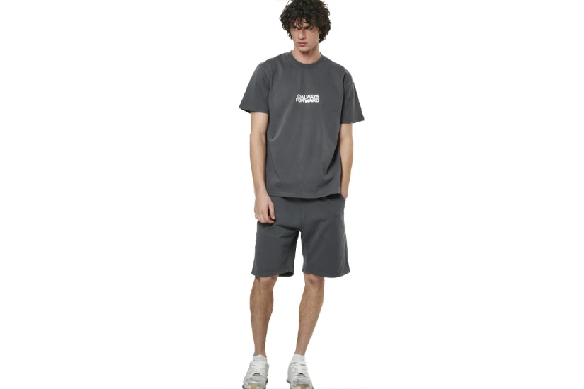 Body Action Natural Dye Oversized Κοντομάνικο T-Shirt Γκρι, Εκρού