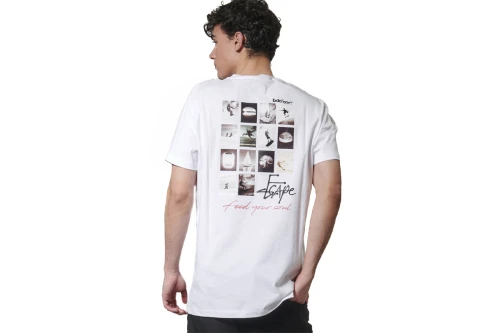 Body Action Graphic T-Shirt T-Shirt Ανδρικό (053628 WHITE-02)