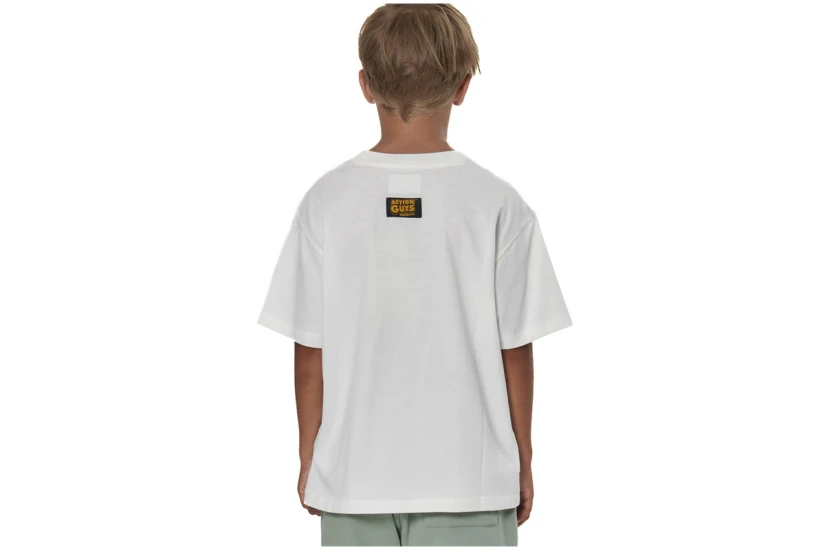 Body Action Heavy Jersey Graphic Παιδικό Κοντομάνικο T-Shirt Λευκό