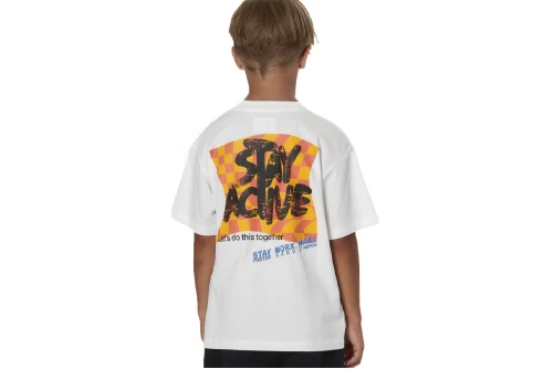 Body Action Graffiti Print T-Shirt (054605 WHITE ALYSSUM-05A)