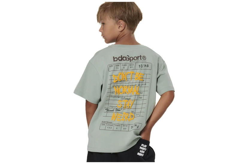 Body Action Heavy Jersey Graphic Παιδικό Κοντομάνικο T-Shirt Φυστικί