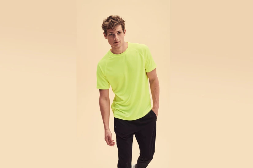 Fruit Of The Loom Mens Ss Performance Tee (061390 NEON YELLOW)