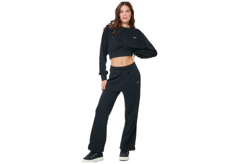 Body Action Cropped Μπλούζα Με Λαιμόκοψη Γυναικεία (061621 BLACK-01)