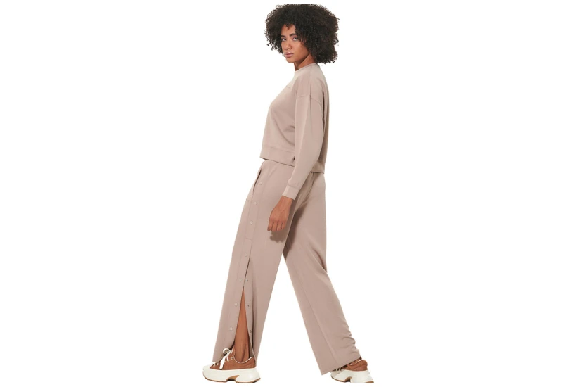 Body Action Crop Modal Μπλούζα Με Λαιμόκοψη Γυναικεία (061623 MOCHA MERINGUE -05E)