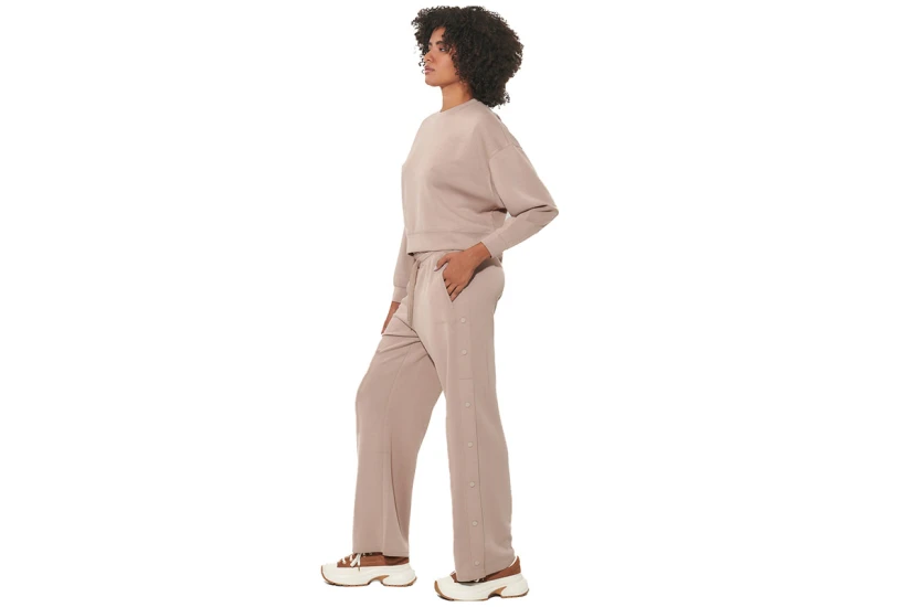 Body Action Crop Modal Μπλούζα Με Λαιμόκοψη Γυναικεία (061623 MOCHA MERINGUE -05E)