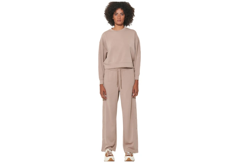 Body Action Crop Modal Μπλούζα Με Λαιμόκοψη Γυναικεία (061623 MOCHA MERINGUE -05E)