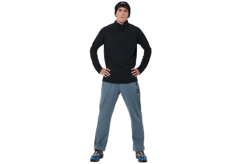 Body Action Waffle Μπλούζα Με Φερμουάρ Ανδρική (063612 BLACK-01)